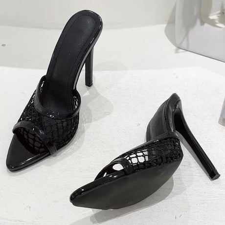 メッシュ ハイヒールパンプス 4色展開