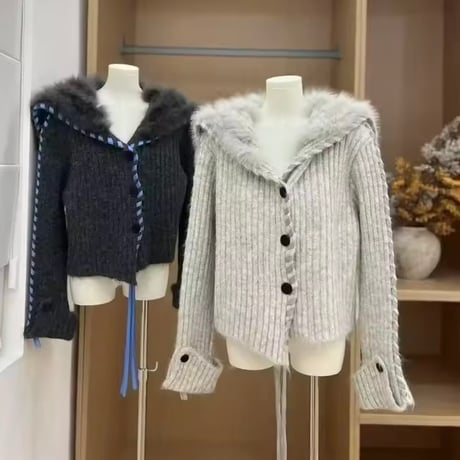 ラペルファーステッチカーディガン 4色展開
