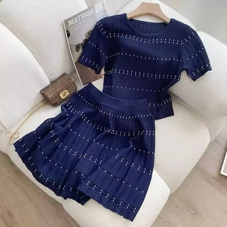 ドットニットセットアップ 2色展開