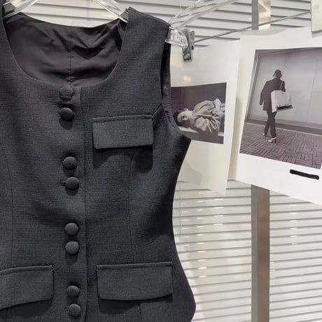 ウエストスリムベスト チュールスカートセット 3色展開