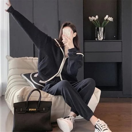 コーデュロイ ラインジッパーセットアップ