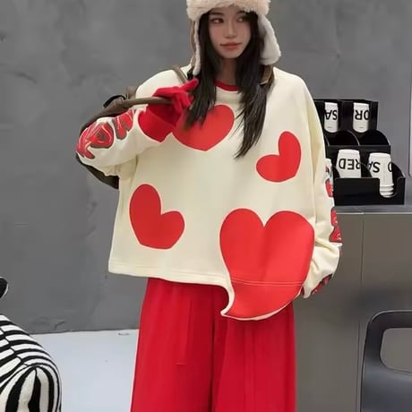 ビッグハートスウェットトップス 4色展開