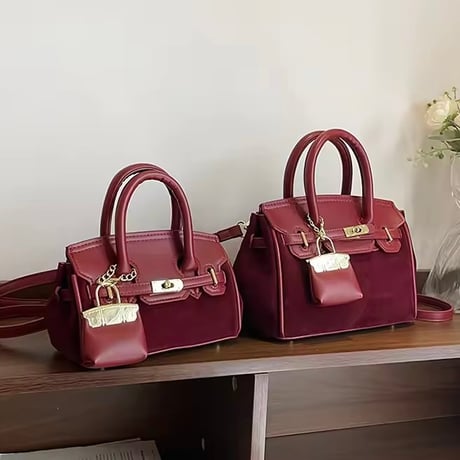 【2サイズ】バッグチャーム付きバッグ 4色展開