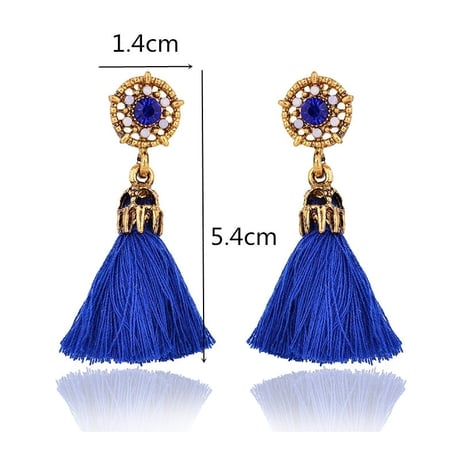 タッセルビジューピアス 4色展開