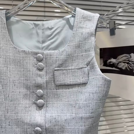 ウエストスリムベスト チュールスカートセット 3色展開