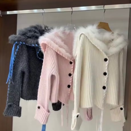 ラペルファーステッチカーディガン 4色展開