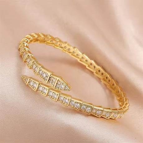 ジルコニアスネークブレスレット 2色展開