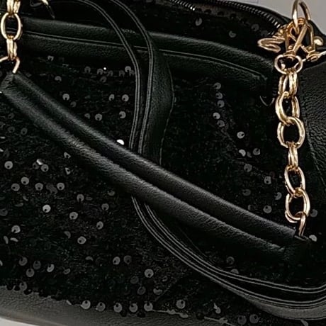 2wayブラックスパンコール レザーバッグ