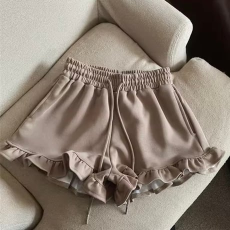 フリルスウェットショートパンツ 3色展開