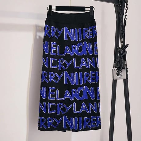 アルファベット ニットペンシルスカート 4色展開
