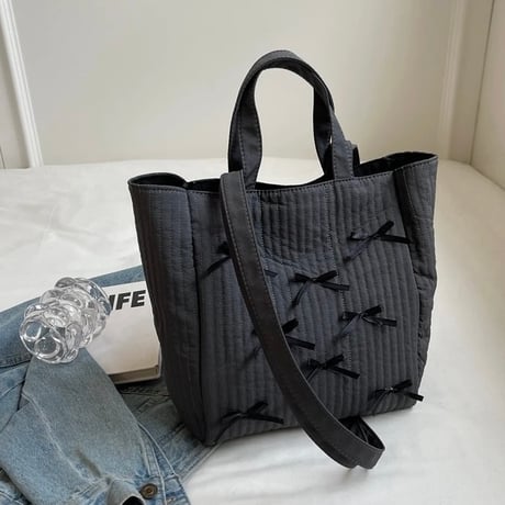 ダブルストラップ リボントートバッグ 4色展開