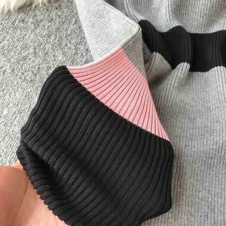 ウエストライン ニットワンピース 2色展開
