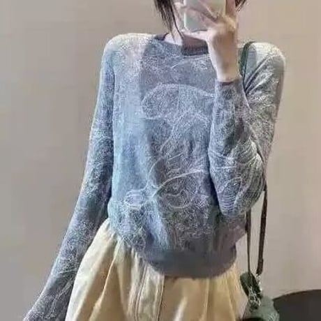 モノトーンチーター ニット 2色展開