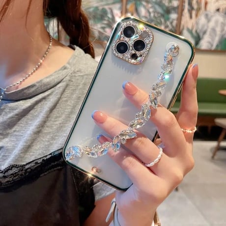 ビジューストラップ iPhoneケース 6色展開