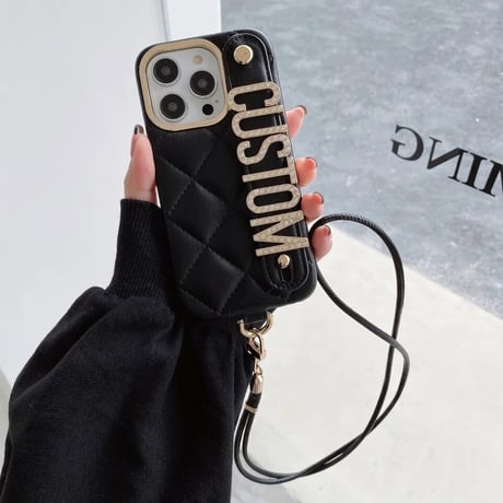 【カスタム】キルティング バンドストラップiPhoneケース 5色展開