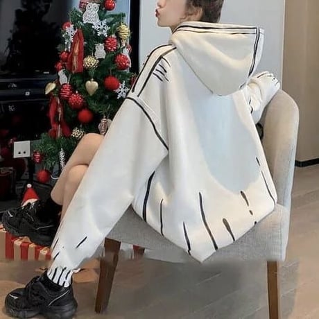 モノクロレタリング ルーズパーカー 3色展開