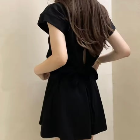 バックリボントップスパンツセット 2色展開