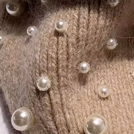ラビットファーパールニットキャップ 6色展開