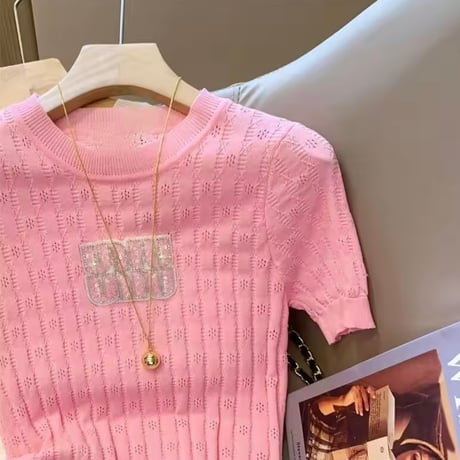 スパンコールロゴサマーニット 3色展開
