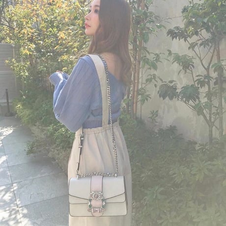 ピンクベルト ビッグビジューバッグ 2サイズ展開