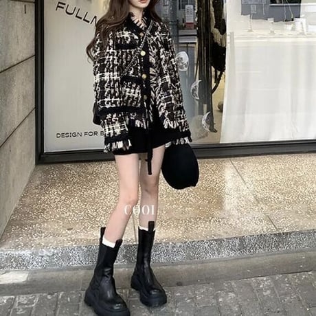 フリンジツイード ハイデザインジャケット