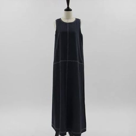 ノースリーブ ステッチサンワンピース 2色展開