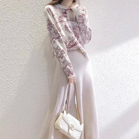 モダンデザイン カシミヤニット 2色展開