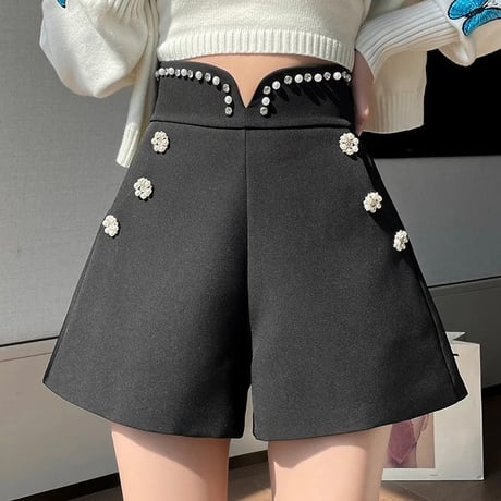 パールビジュー ショートパンツ 2色展開
