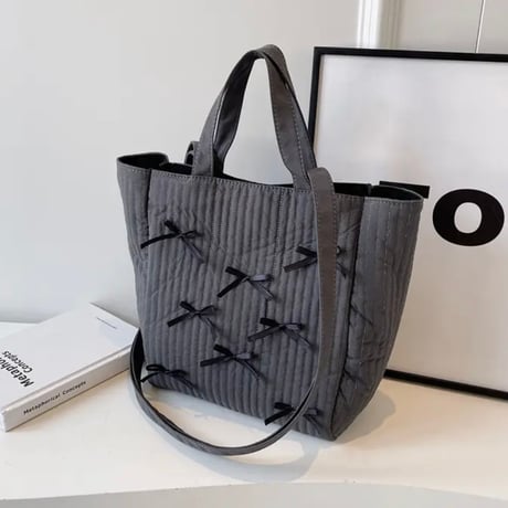 ダブルストラップ リボントートバッグ 4色展開