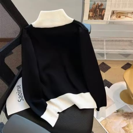 ダブルジッパーニットカーディガン 2色展開