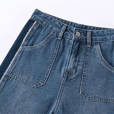 サイドライン クロップドデニムパンツ 2色展開