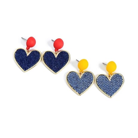 ハートデニムピアス 2色展開