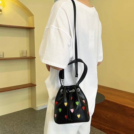 ハートステッチ ポシェットバッグ 3色展開