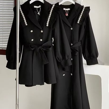 【ロング丈.ショート丈】ビーズフリルコート