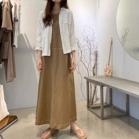 ノースリーブ ステッチサンワンピース 2色展開