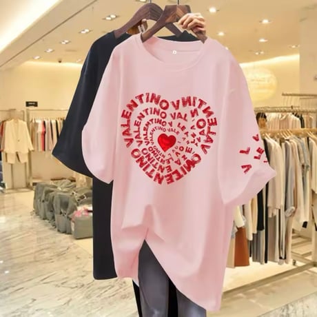 ハートレターオーバーTシャツ 9色展開