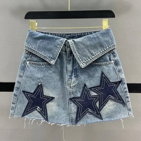 スターステッチ デニムスカート 2色展開