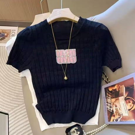 スパンコールロゴサマーニット 3色展開