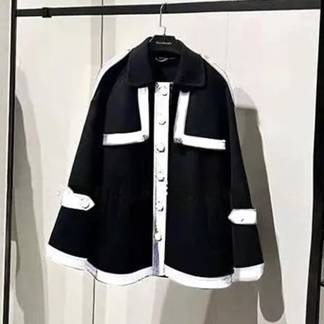 バイカラー ケープコート 2色展開