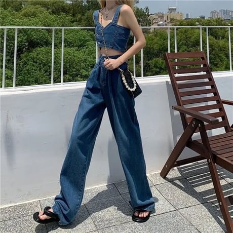 ダブルボタン デニムセットアップ