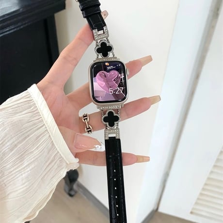 Appleウォッチ クローバーレザーベルト 8色展開
