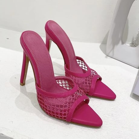メッシュ ハイヒールパンプス 4色展開