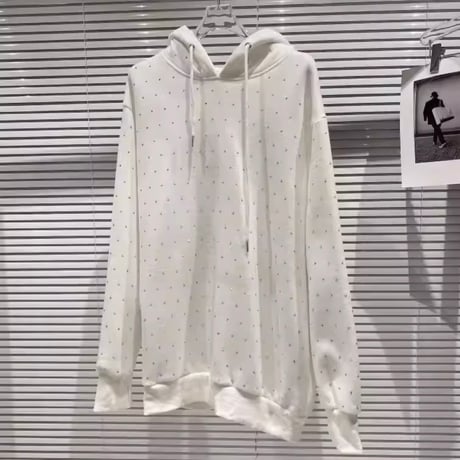 ラインストーンスウェットフーディ 3色展開