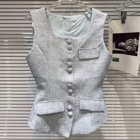 ウエストスリムベスト チュールスカートセット 3色展開