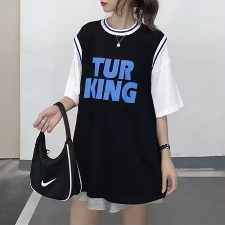スポーティロゴ ルーズTシャツ 3色展開