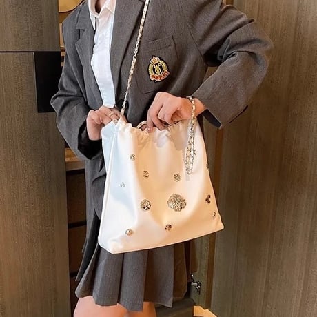 シルバービジュー レザーバッグ 3色展開