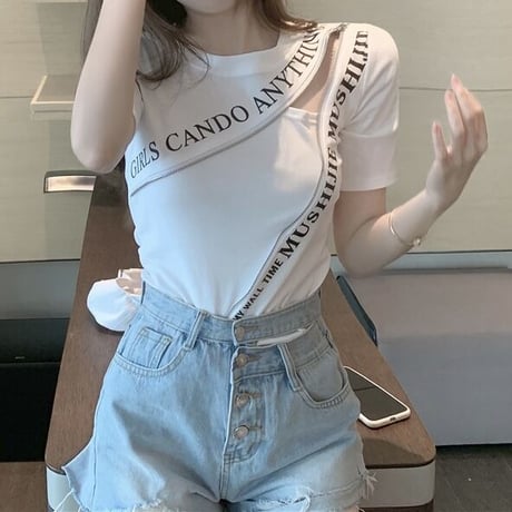 ジッパーメッセージ Tシャツ 2色展開