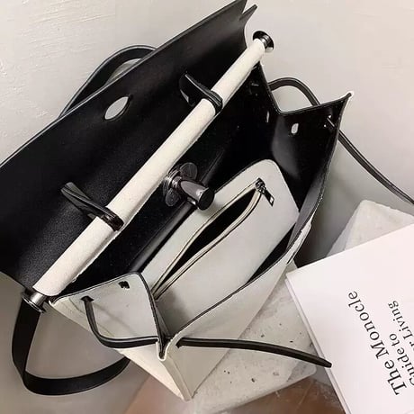 2way 異素材mix ハンドバッグ 3色展開