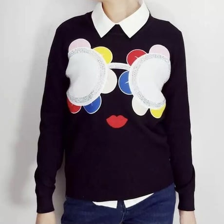 フラワーサングラス フェイスニット 2色展開