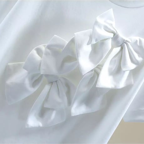 リボンステッチ カジュアルTシャツ 2色展開